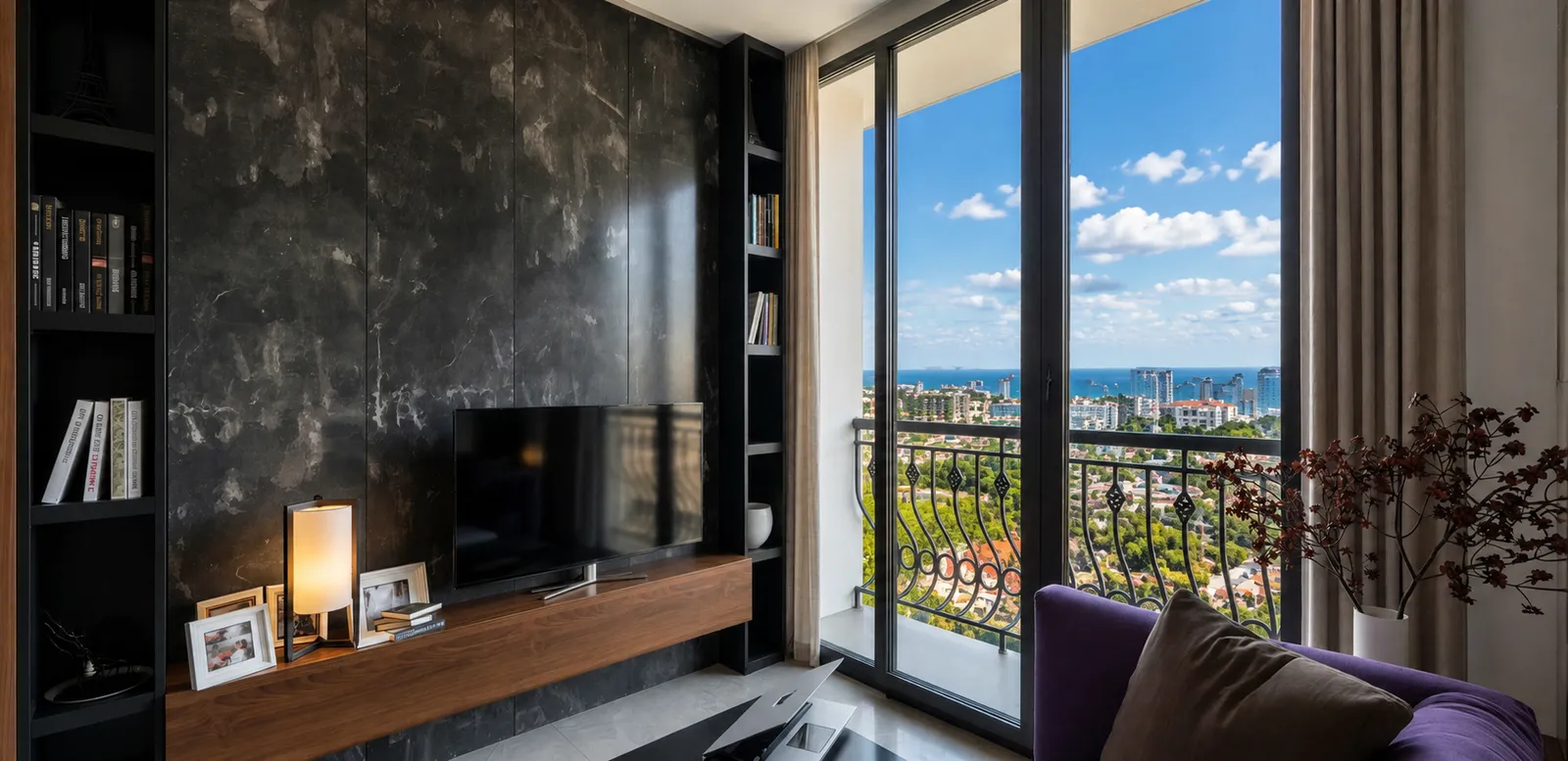 Seminyak Residence — гостиная и балкон