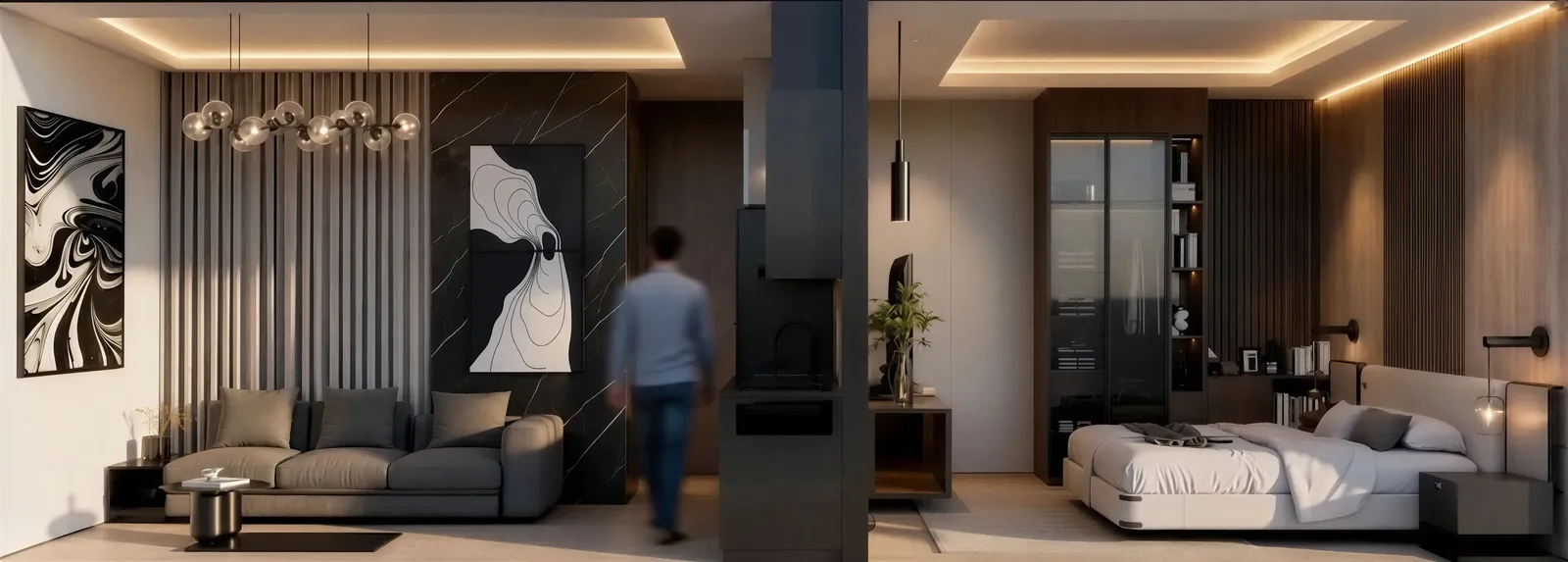 Seminyak Residence — спальня и гостиная