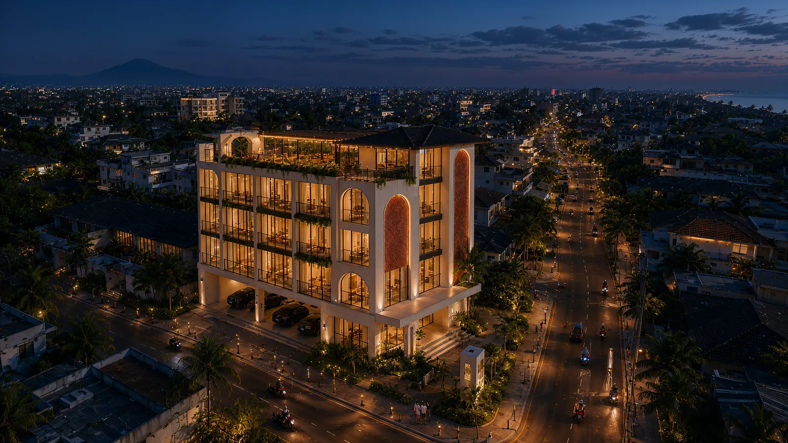 Seminyak Residence — комплекс вечером