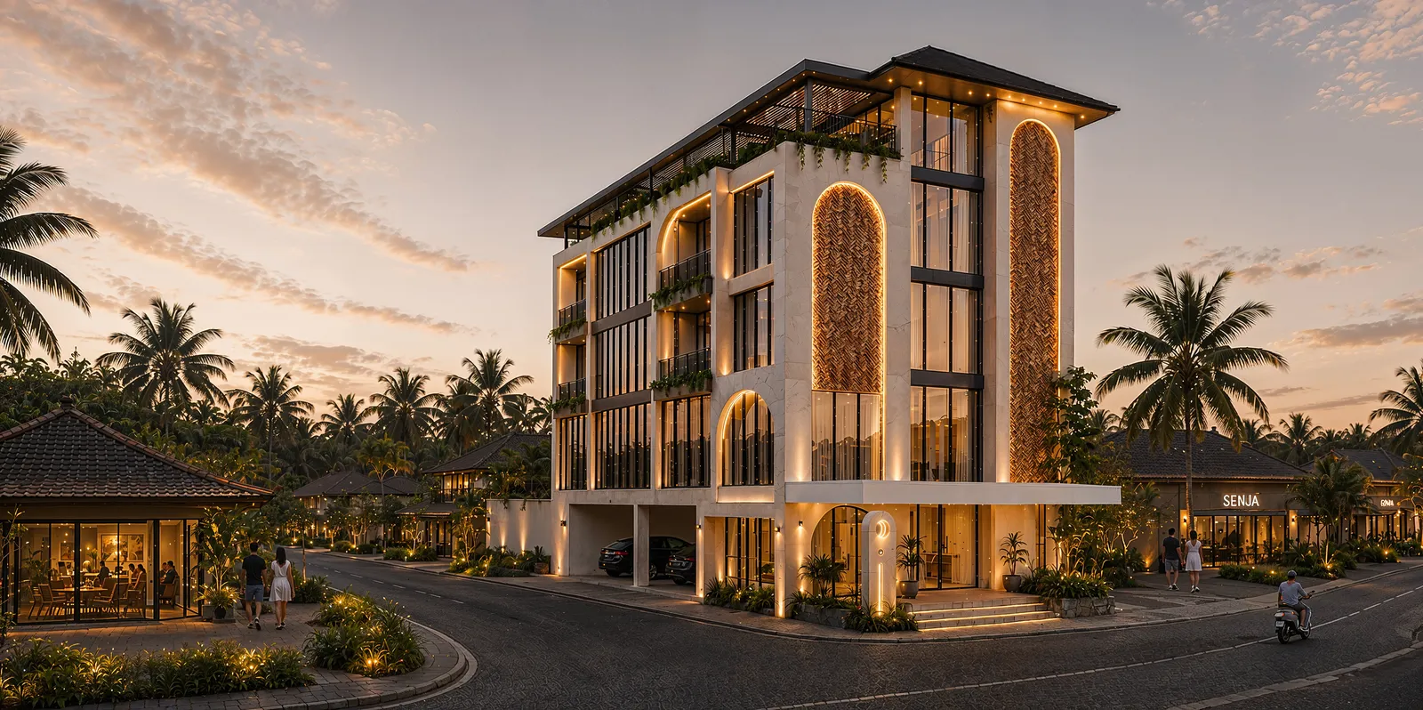 Seminyak Residence — апарт-корпус на закате
