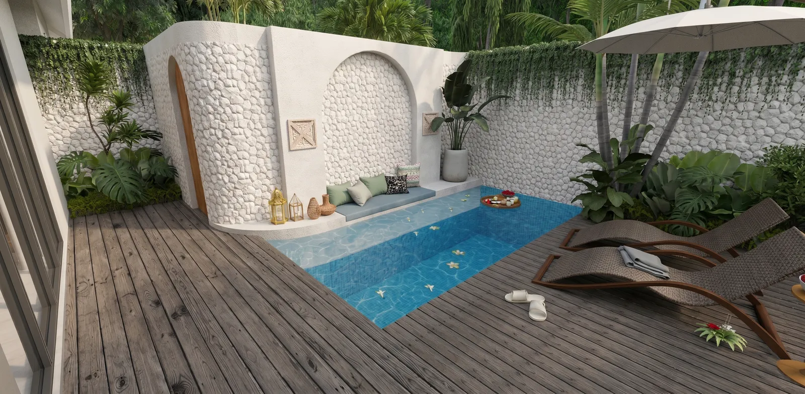 Seminyak Residence — терраса и бассейн