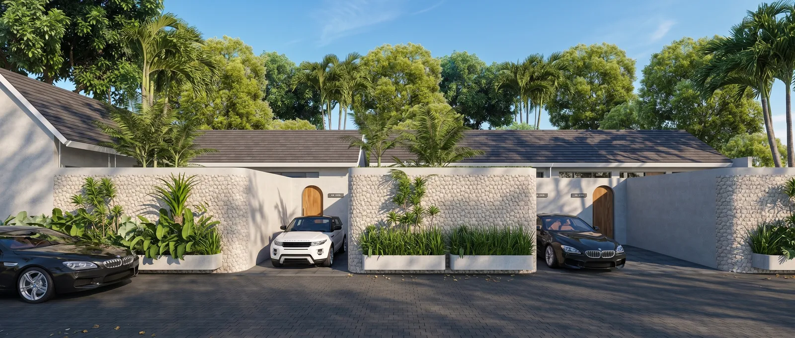 Seminyak Residence — въезд и парковка вилл